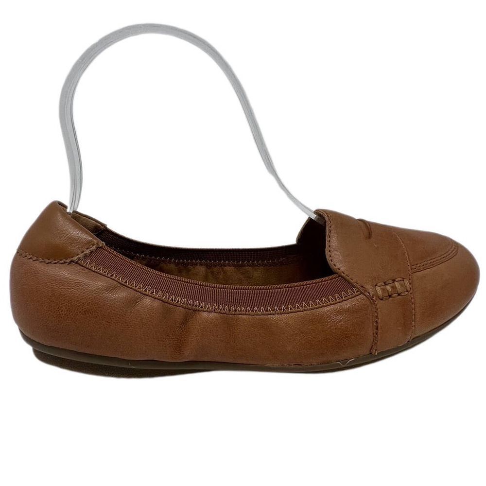 LAND'S END Women Comfort Elastic Leather Loafer S6.5